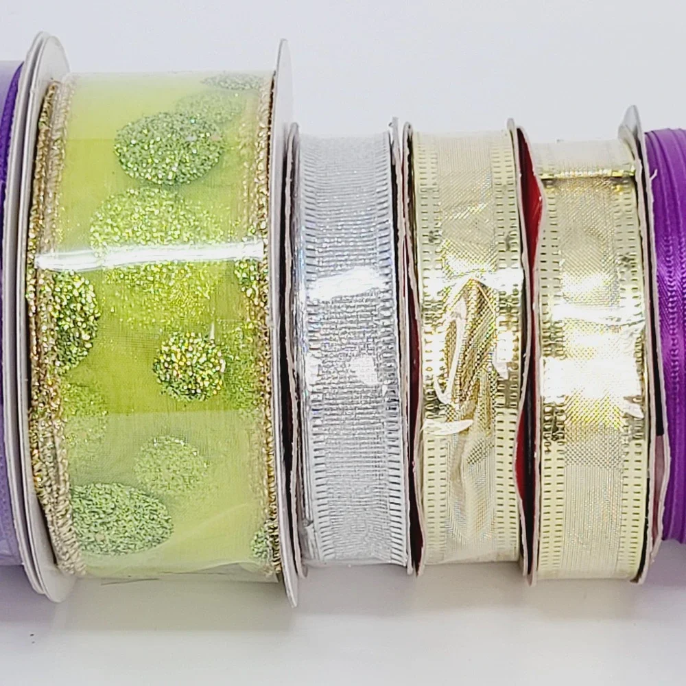 Unbranded Assorted Decorative Ribbon Lot 12 Spools Multi-Color Mixed Sizes Good